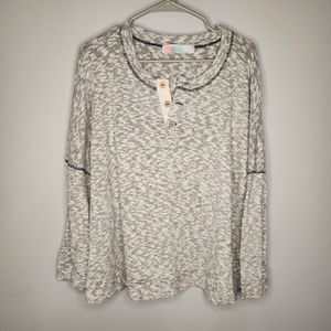 Free People Beach Grey Endless Summer Sleep to Dream Knit Top Size M